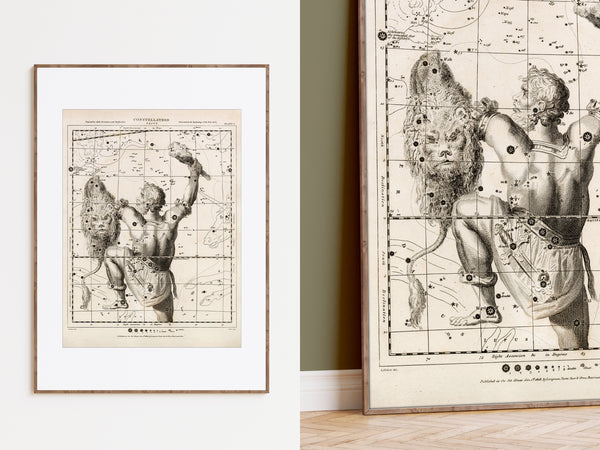 Antique Astronomy Print - Orion Constellation