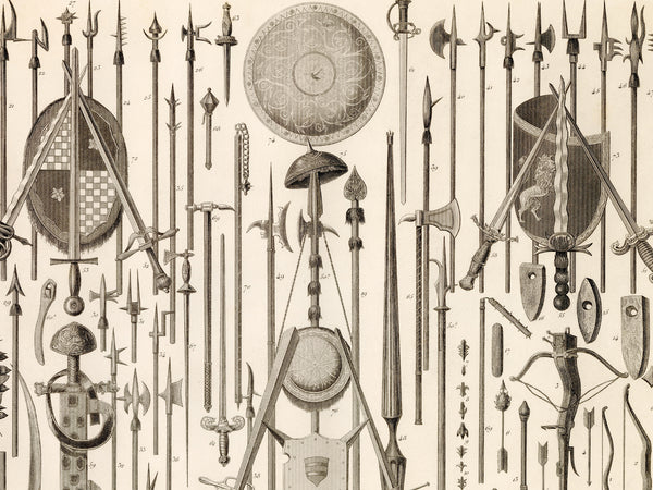 Military Sciences - Weapons of Germans, Normans, Anglo-Saxons, and Danes