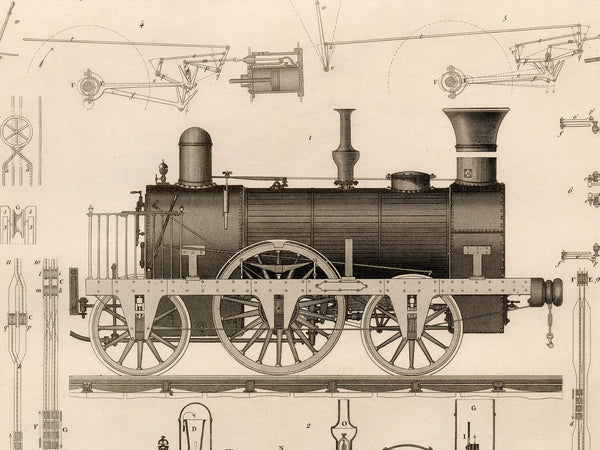 Antique Locomotive Print - Trains & Railroads by Johann Heck