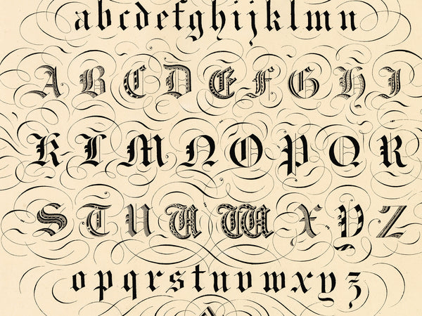 Decorative Old English Typography Print