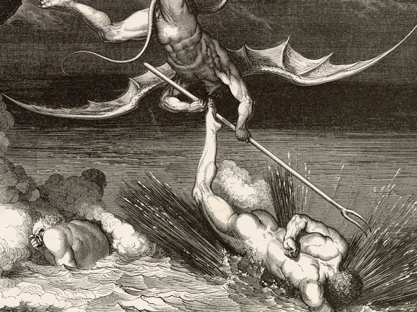 A Flight and Persuit in Hell by Gustave Dore