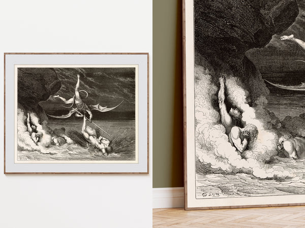 A Flight and Persuit in Hell by Gustave Dore