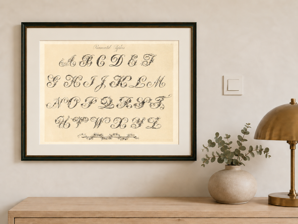 Antique Ornamental Alphabet Print