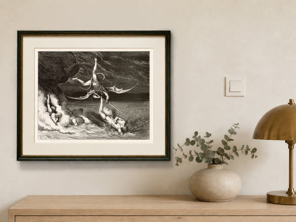 A Flight and Pursuit in Hell by Gustave Dore