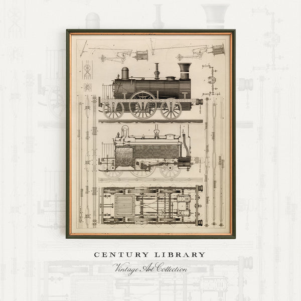 Antique Locomotive Print - Trains & Railroads by Johann Heck