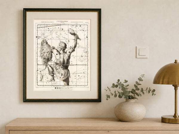 Antique Astronomy Print - Orion Constellation