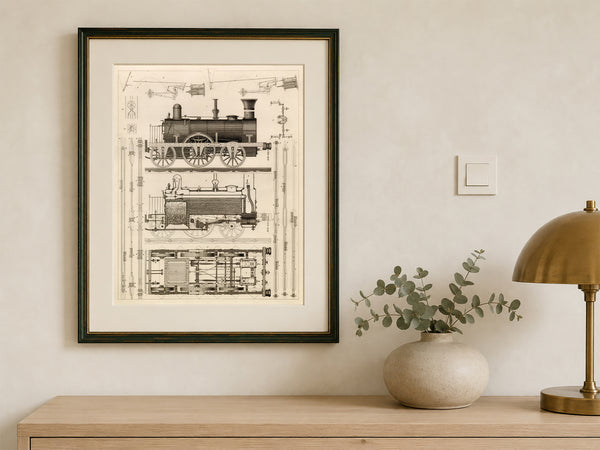 Antique Locomotive Print - Trains & Railroads by Johann Heck