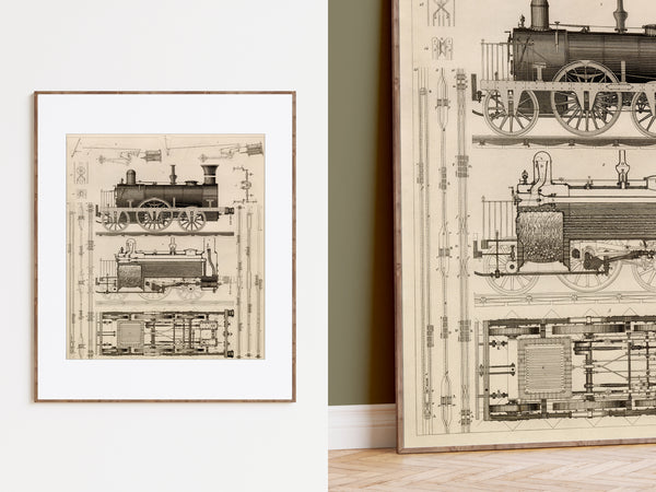 Antique Locomotive Print - Trains & Railroads by Johann Heck