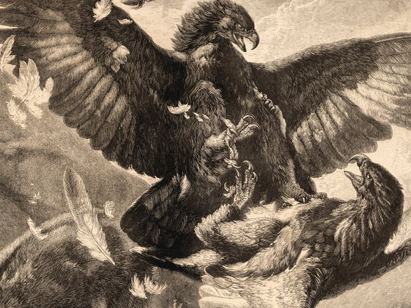 A Duel in the Mountains - 1800s Wood Engraving Restoration