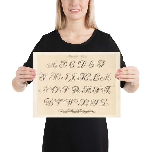 Antique Ornamental Alphabet Print