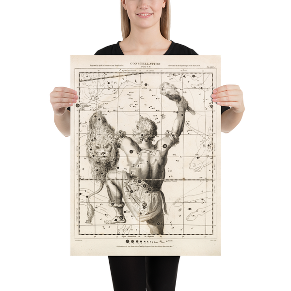 Antique Astronomy Print - Orion Constellation