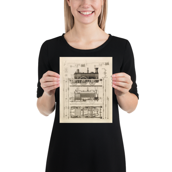 Antique Locomotive Print - Trains & Railroads by Johann Heck