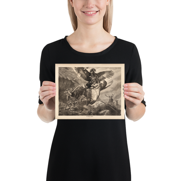 A Duel in the Mountains - 1800s Wood Engraving Restoration